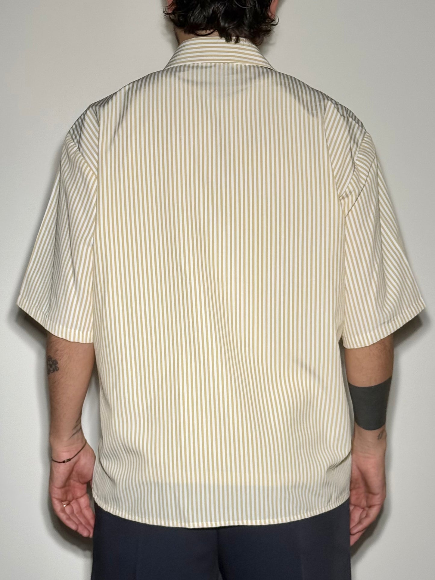 CAMICIA MANICHE CORTE IN VISCOSA GIALLA