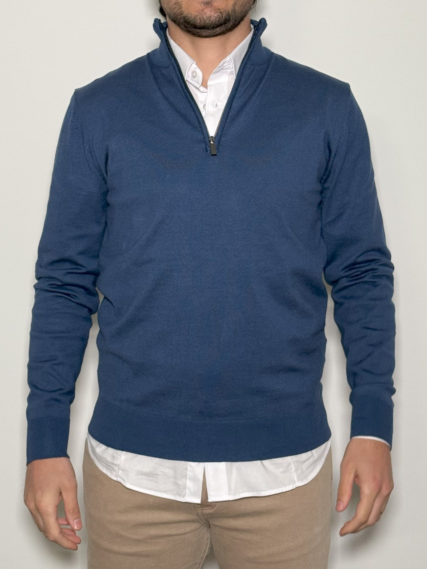 PULLOVER CON CERNIERA BLU