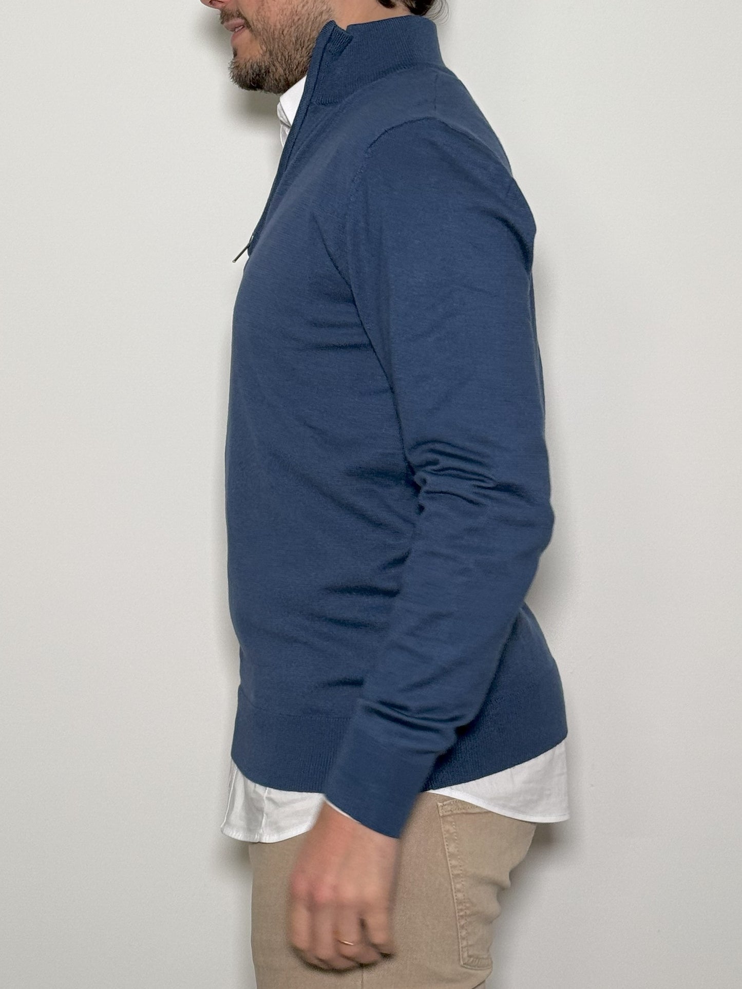 PULLOVER CON CERNIERA BLU