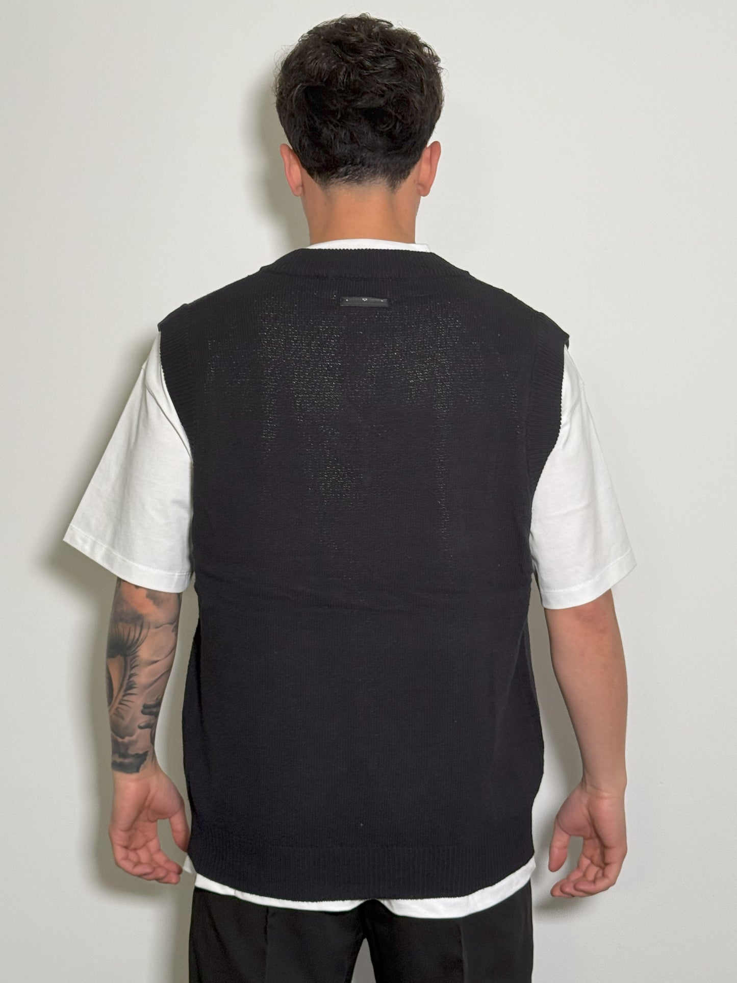 GILET NERO IN MAGLIA