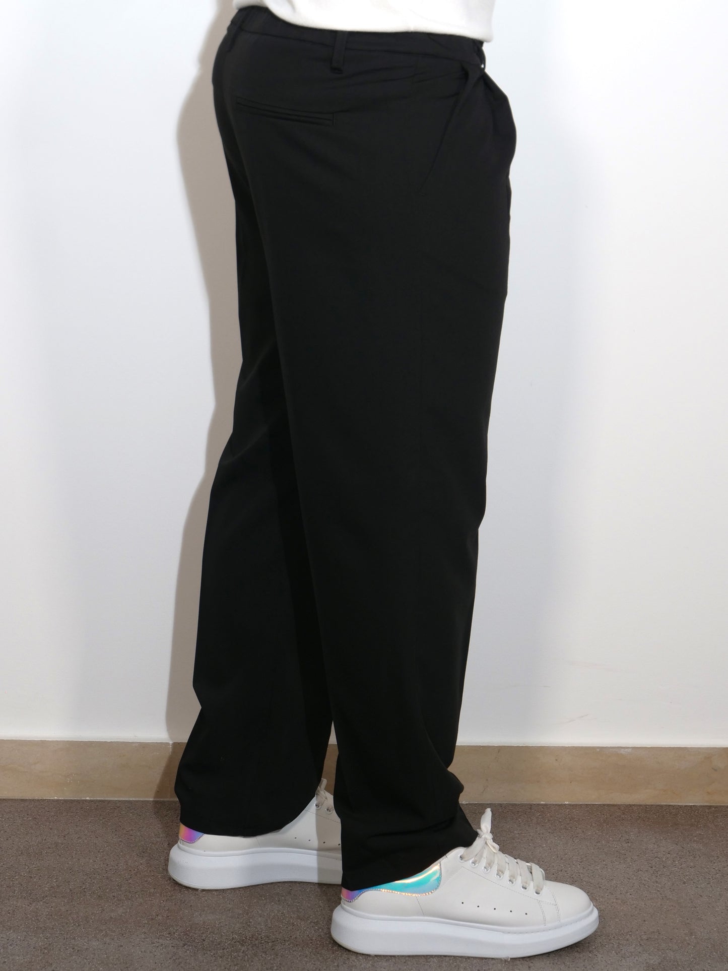 PANTALONE NERO WIDE FIT