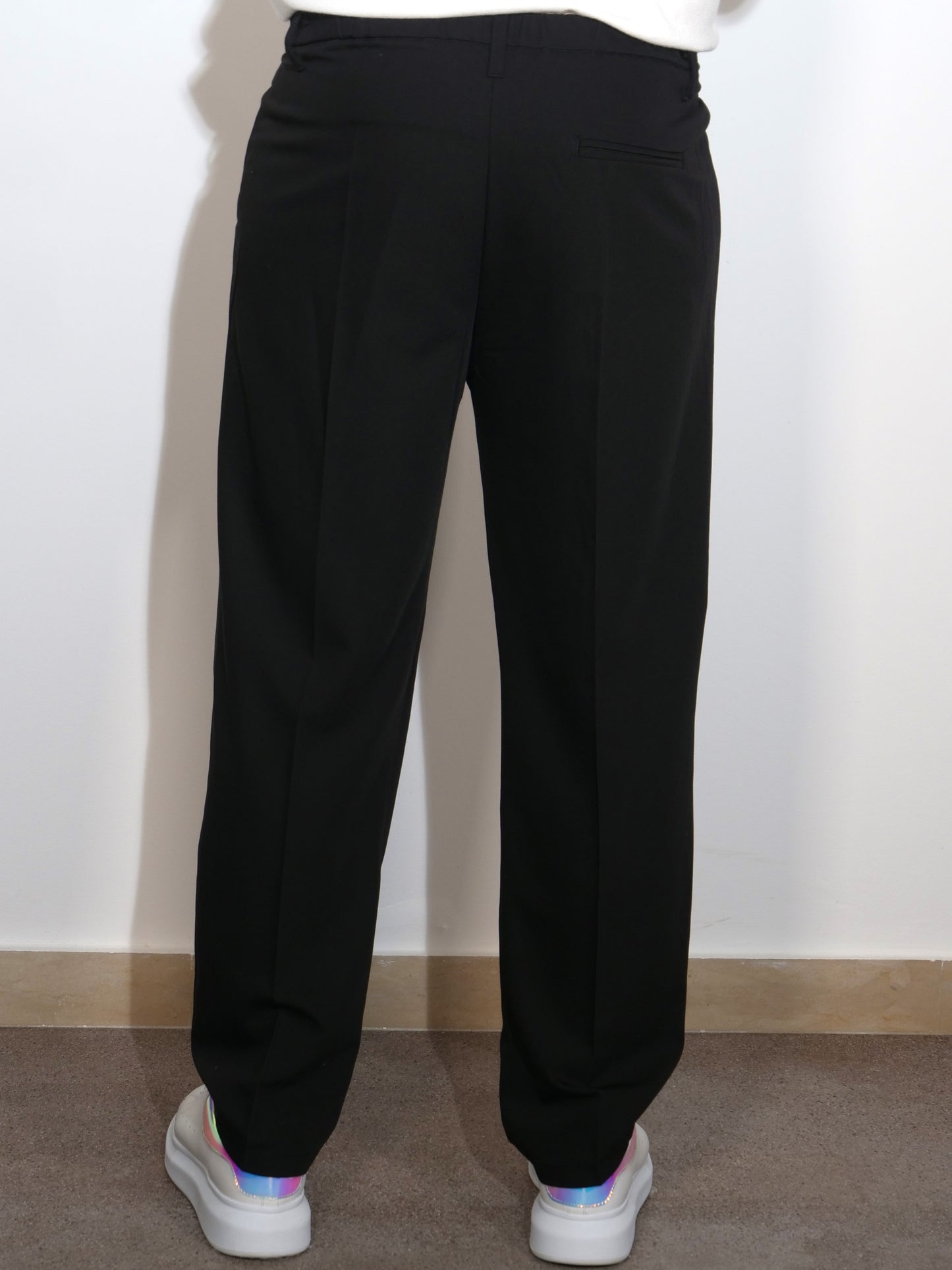 PANTALONE NERO WIDE FIT