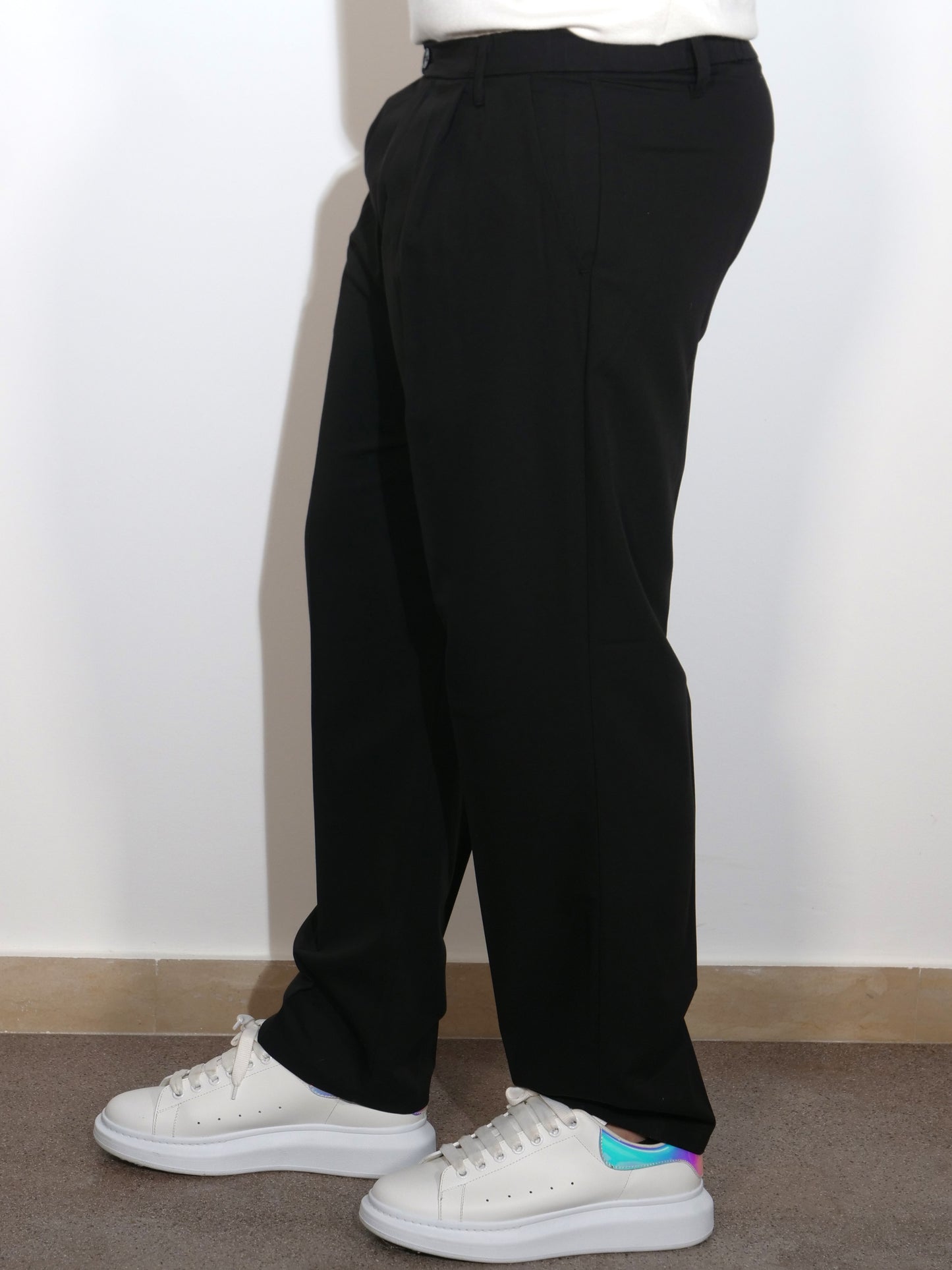 PANTALONE NERO WIDE FIT