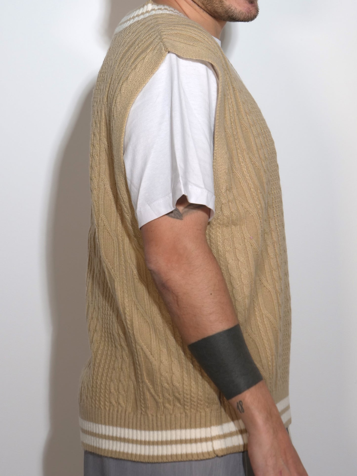GILET VARSITY BEIGE