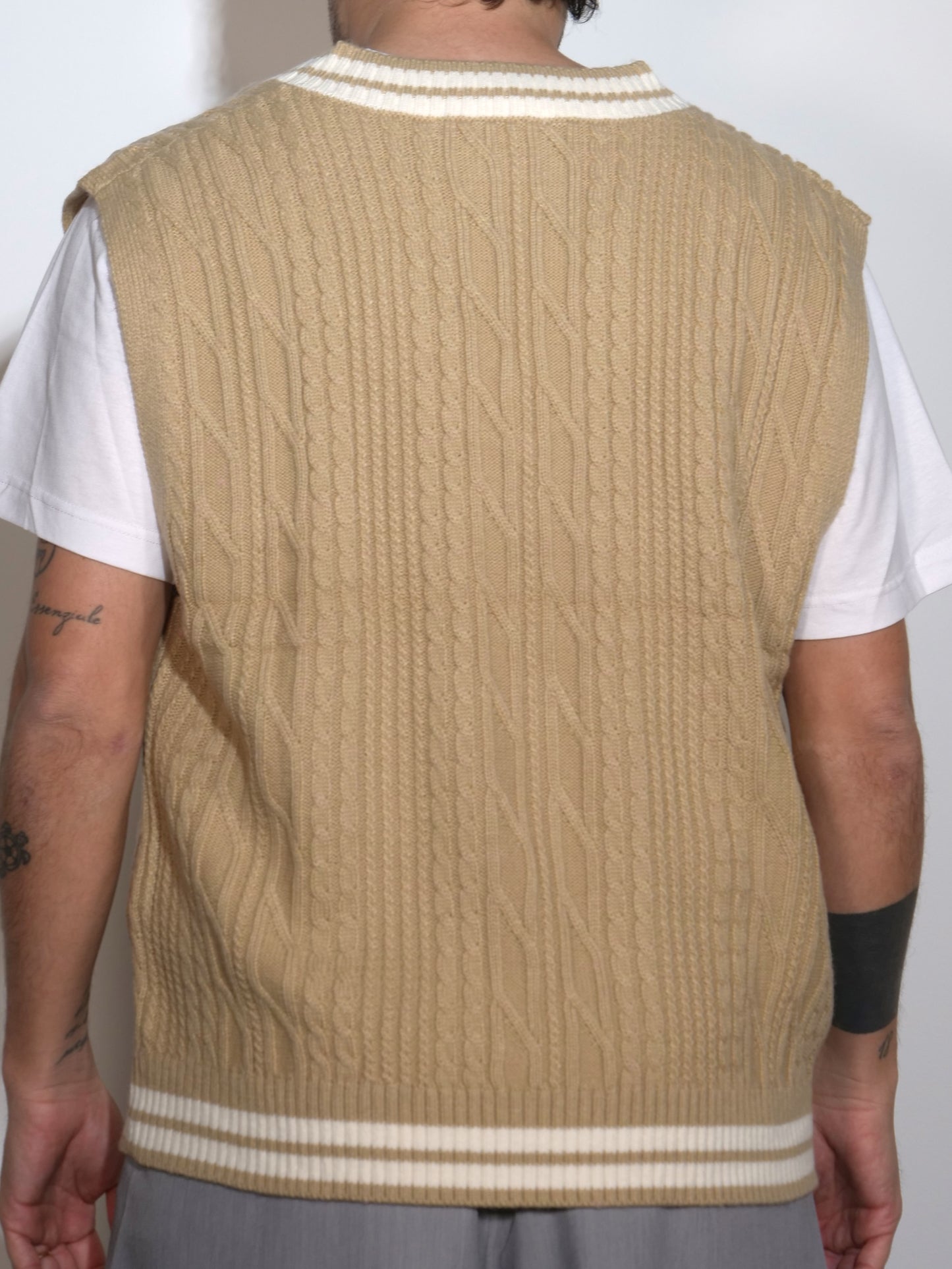 GILET VARSITY BEIGE