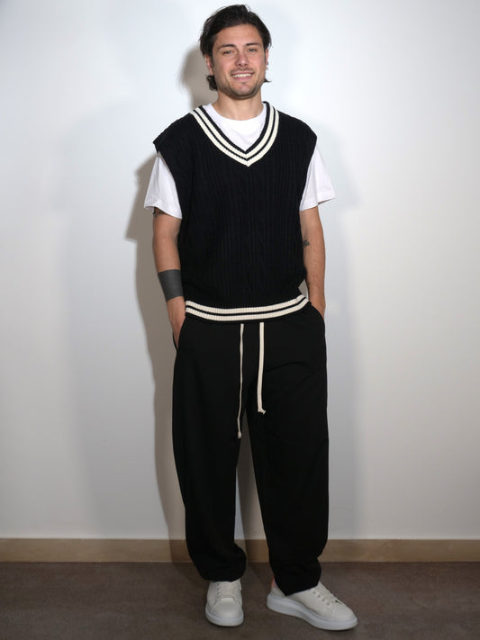 GILET VARSITY NERO