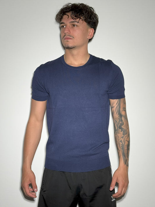 T-SHIRT BLU COTONE PREMIUM
