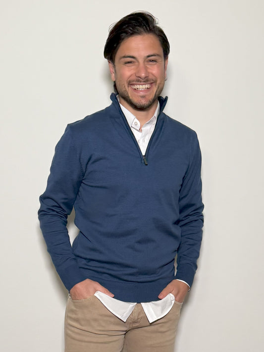 PULLOVER CON CERNIERA BLU