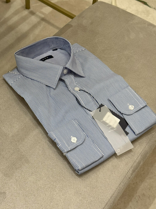CAMICIA A RIGHE BIANCHE E AZZURRE