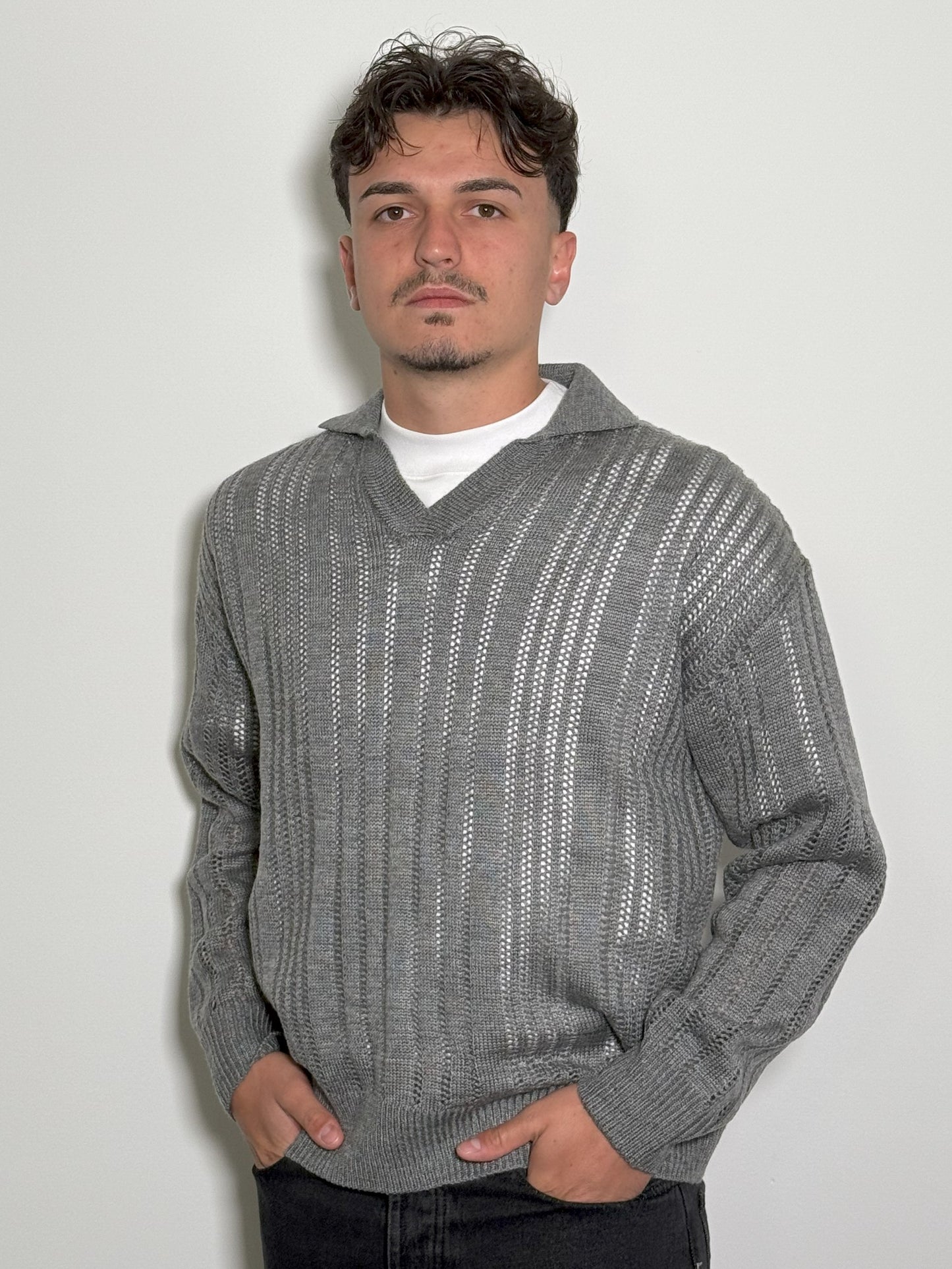 MAGLIONCINO GRIGIO TRAFORATO