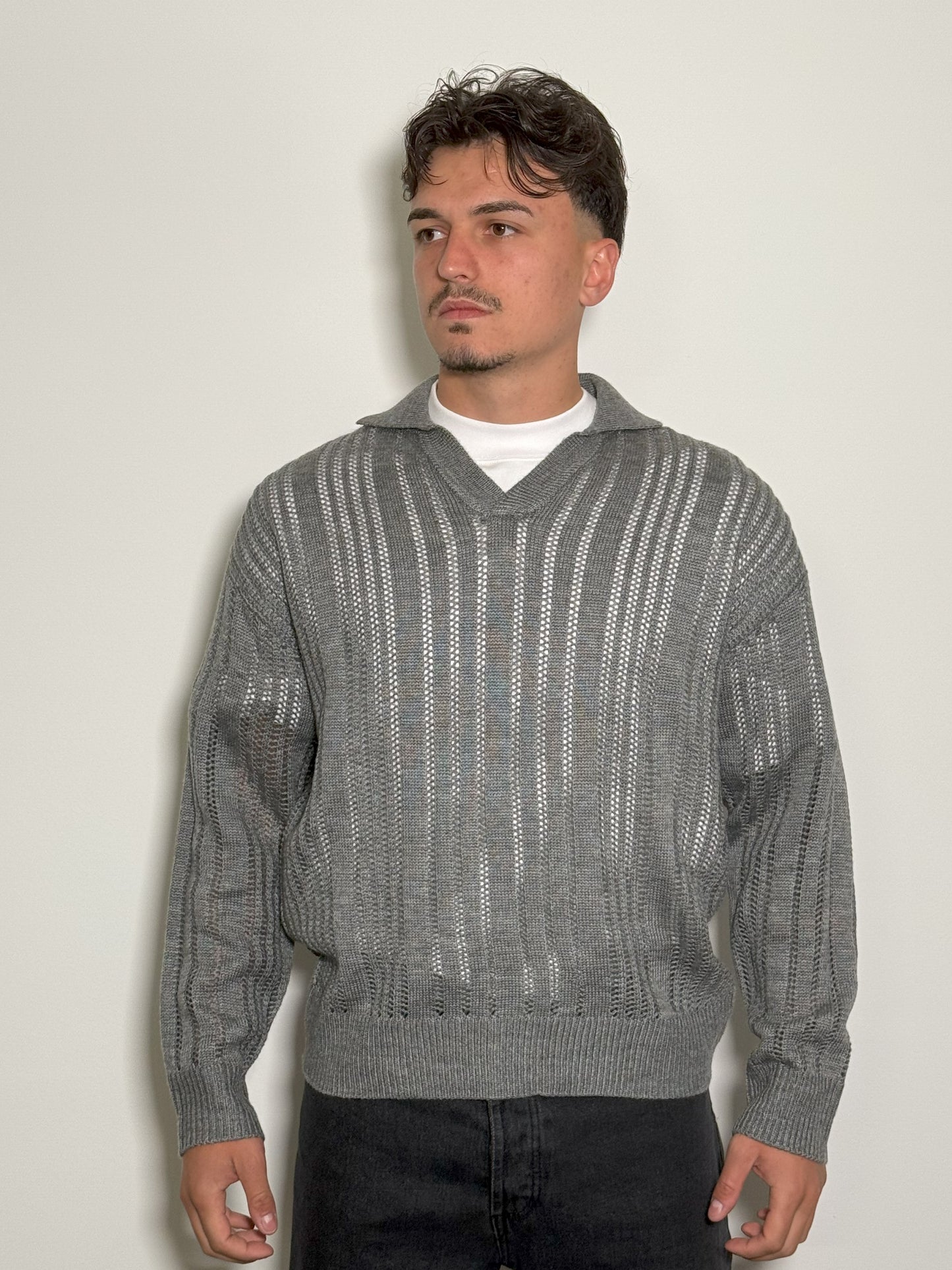 MAGLIONCINO GRIGIO TRAFORATO