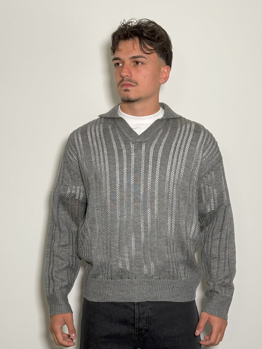 MAGLIONCINO GRIGIO TRAFORATO