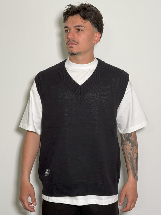GILET NERO IN MAGLIA