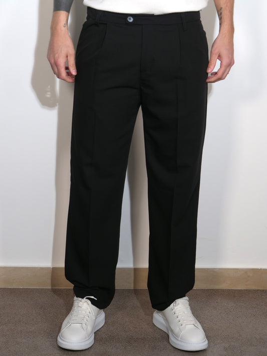 PANTALONE NERO WIDE FIT