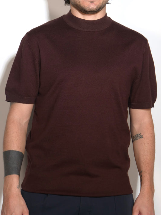 T-SHIRT MARRONE IN FILO