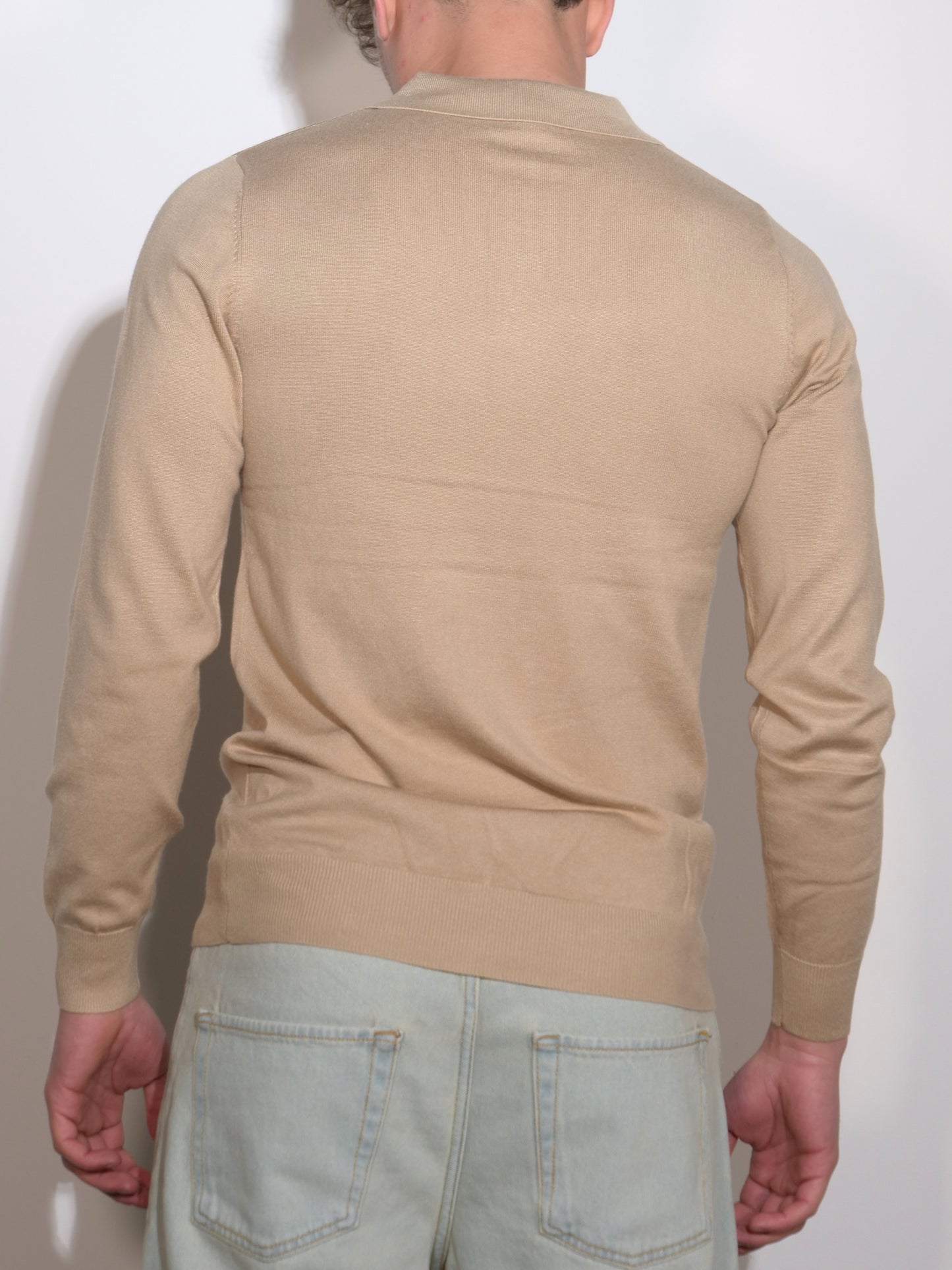 POLO BEIGE A MANICHE LUNGHE