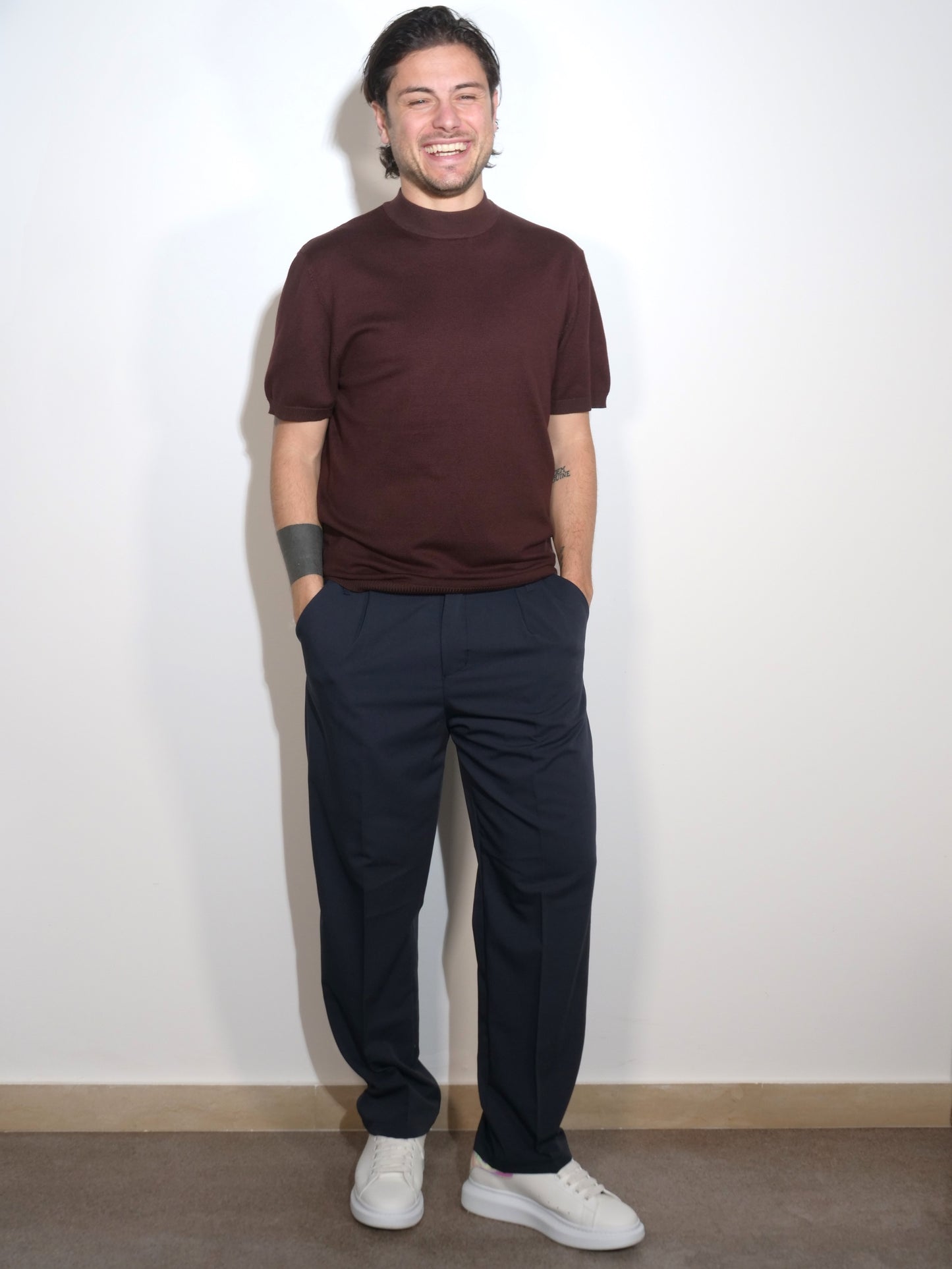 PANTALONE BLU WIDE FIT