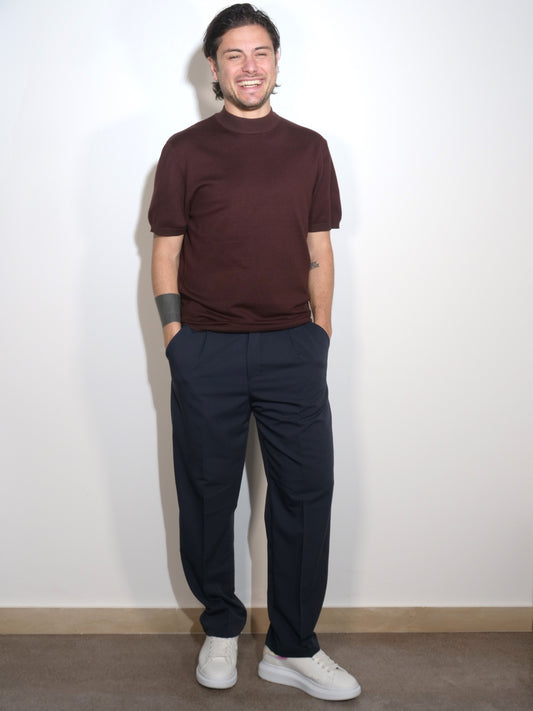 PANTALONE BLU WIDE FIT